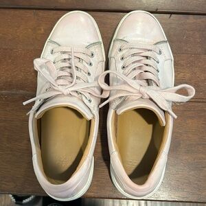 Ladies Frye and Co Pink Leather Tennis Shoes Size 8